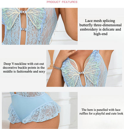 Butterfly Bodysuit Deep V - Yeahcir
